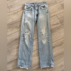 Levi’s 70s vintage orange tab collectible distressed straight leg high rise 4